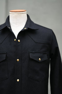 Townes Western Shirt -  Sashiko-Ori - Black **PRE-ORDER DEPOSIT**