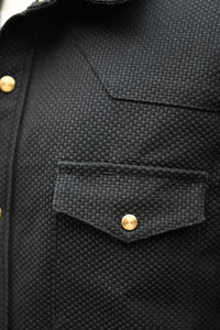 Townes Western Shirt -  Sashiko-Ori - Black **PRE-ORDER DEPOSIT**