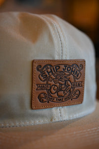 Waxed Wills Hat - Bone - Leather Patch
