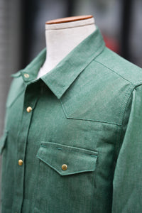 Patton Shirt - Kelly Green Japanese Denim