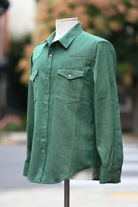 Patton Shirt - Kelly Green Japanese Denim