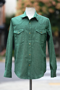 Patton Shirt - Kelly Green Japanese Denim