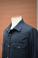 Patton Shirt - Japanese Navy Blue Herringbone