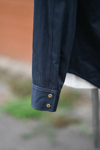 Patton Shirt - Japanese Navy Blue Herringbone