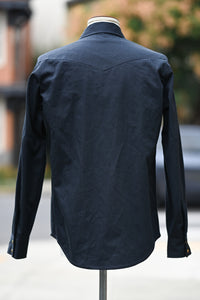 Patton Shirt - Japanese Navy Blue Herringbone