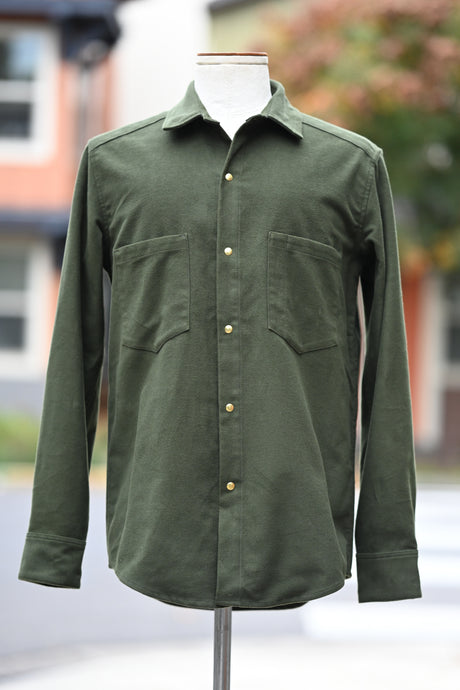 **SECONDS** Jerry Shirt - Olive Moleskin