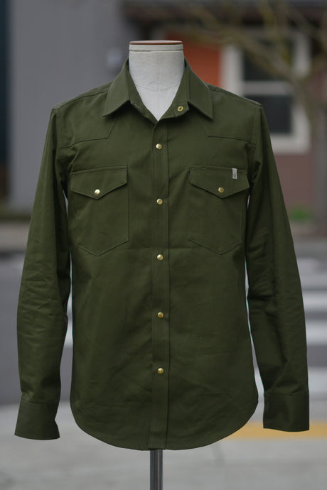 Patton Shirt - Organic Olive Twill