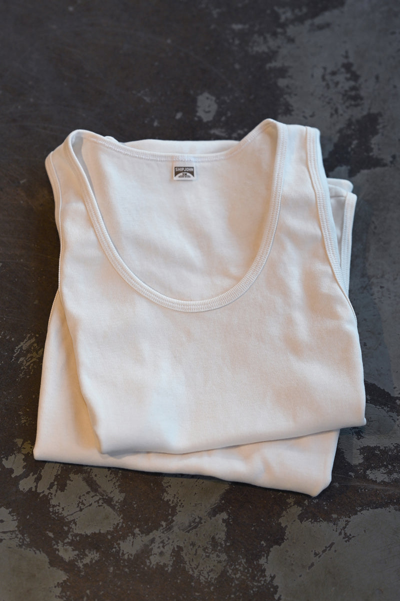 JOHN MASON SMITH ジョン メイソン スミス 25SS COTTON RIB UP AND DOWN TANK TOP タンクトップ 25SCT-711L ホワイト 38 JOHN MASON SMITH ジョン メイソン スミス 25SS COTTON RIB UP AND